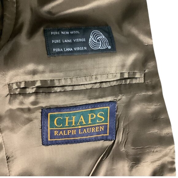 Chaps Ralph Lauren Mens 2-Piece Suit Wool Tailored Fit Black Multicolor 46L - Picture 5 of 16